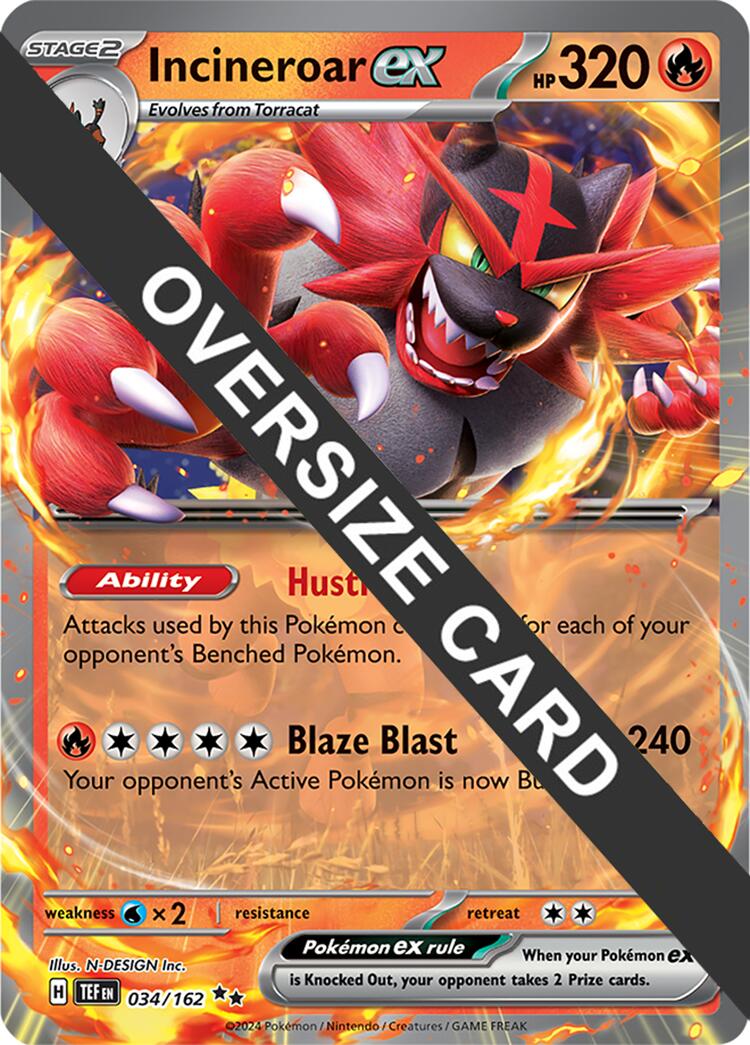 Incineroar ex (034/162) (Jumbo Card) [Scarlet & Violet: Temporal Forces] | Clutch Gaming