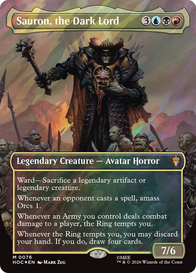 Sauron, the Dark Lord (Borderless) (Surge Foil) [The Hobbit] | Clutch Gaming