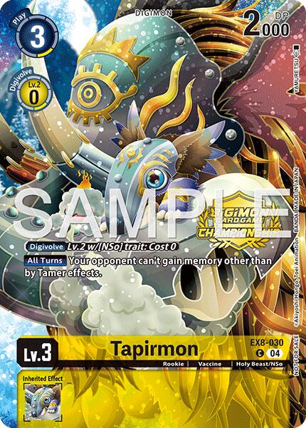 Tapirmon [EX8-030] (Championship 25-26 Season 2 Tamers Pack) [Chain of Liberation] | Clutch Gaming