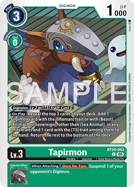 Tapirmon [BT24-043] [Time Stranger] | Clutch Gaming