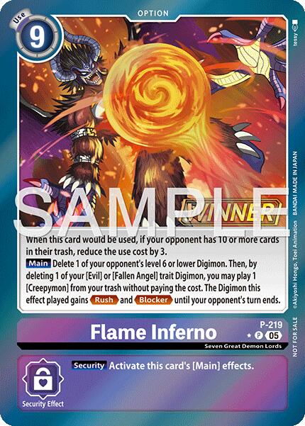 Flame Inferno [P-219] (Official Store Tournament 2026 Vol. 1 Winner) [Promotional Cards] | Clutch Gaming