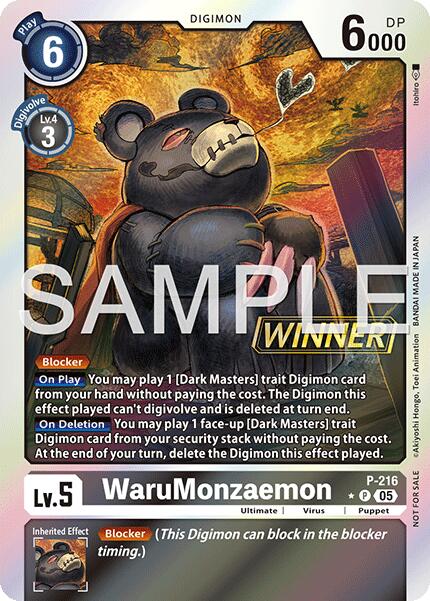 WaruMonzaemon [P-216] (Official Store Tournament 2026 Vol. 1 Winner) [Promotional Cards] | Clutch Gaming