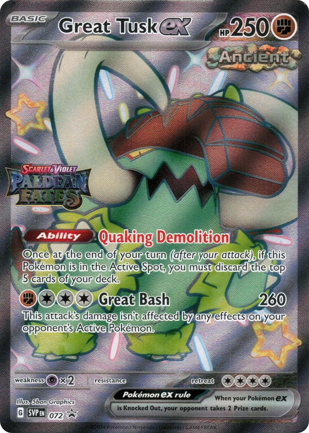 Great Tusk ex (072) (Paldean Fates Stamped) [Scarlet & Violet: Paldean Fates] | Clutch Gaming