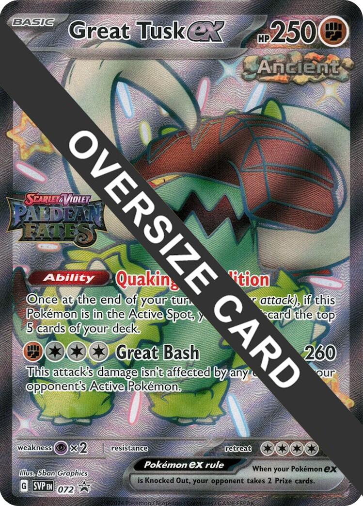 Great Tusk ex (072) (Paldean Fates Stamped Jumbo Card) [Scarlet & Violet: Paldean Fates] | Clutch Gaming