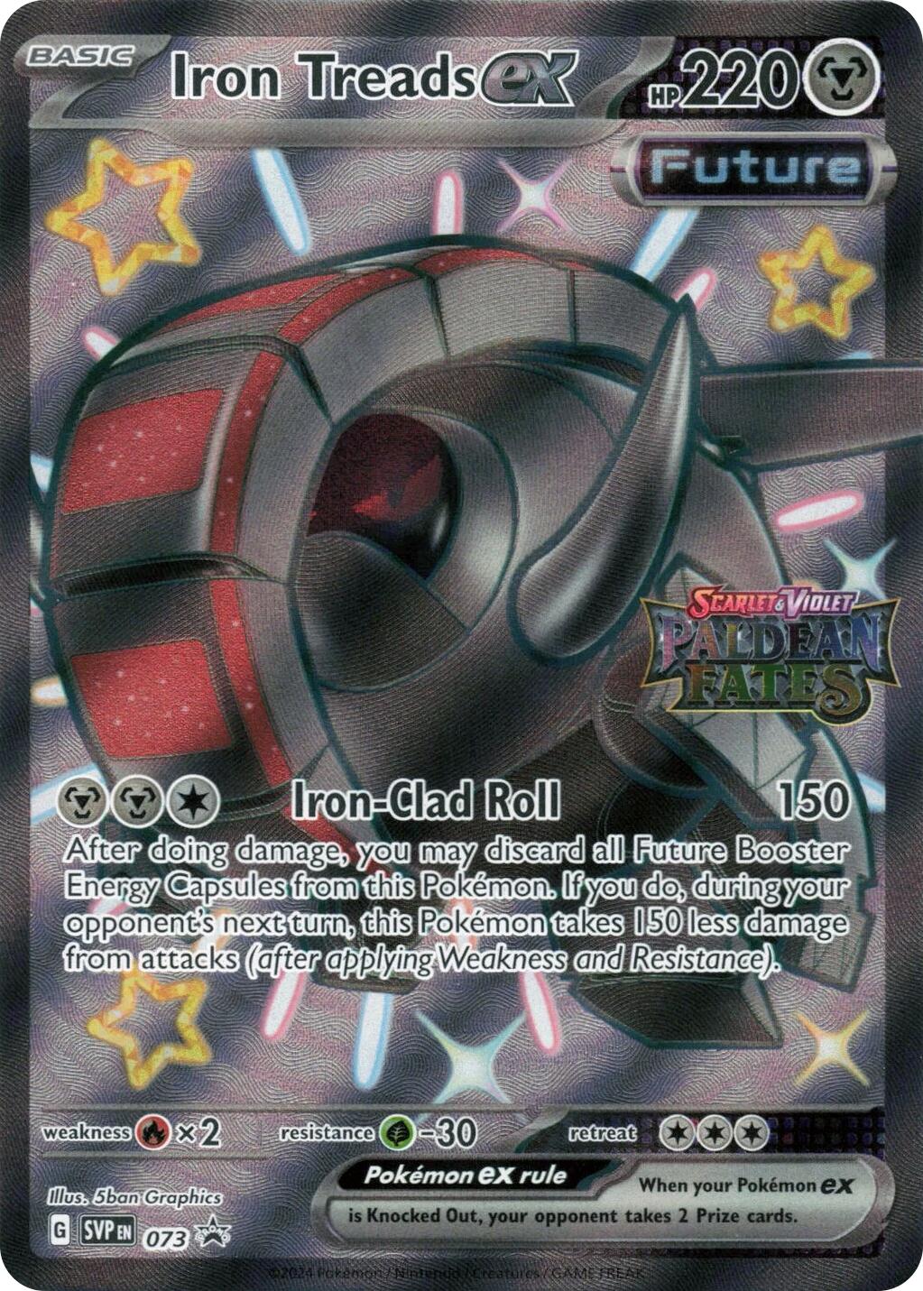 Iron Treads ex (073) (Paldean Fates Stamped) [Scarlet & Violet: Paldean Fates] | Clutch Gaming