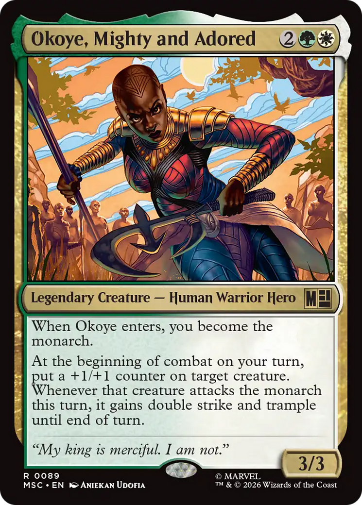 Okoye, Mighty and Adored (Surge Foil) [Marvel Super Heroes Commander] | Clutch Gaming