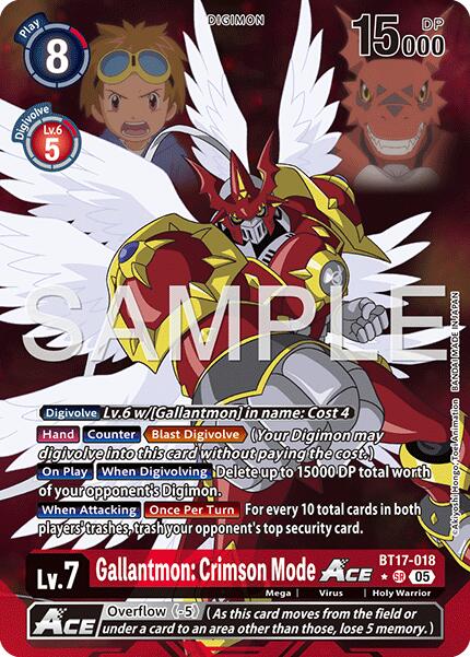 Gallantmon: Crimson Mode ACE [BT17-018] (Alternate Art) [Advanced Booster Digimon Generation] | Clutch Gaming