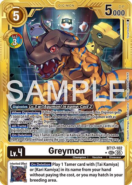 Greymon [BT17-102] (Alternate Art) [Advanced Booster Digimon Generation] | Clutch Gaming
