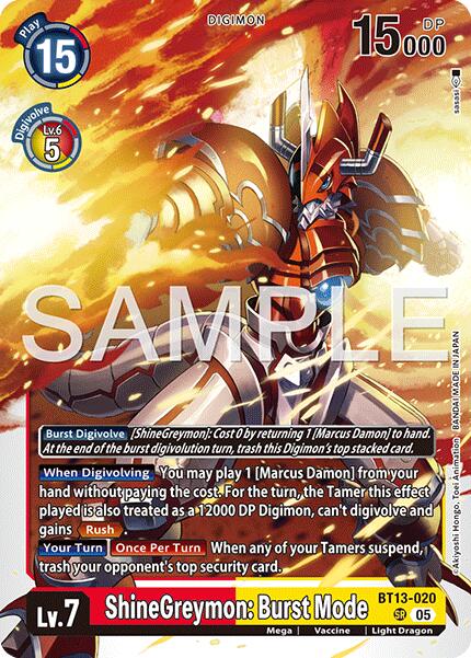 ShineGreymon: Burst Mode [BT13-020] [Advanced Booster Digimon Generation] | Clutch Gaming
