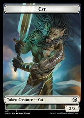 Rebel // Cat Double-Sided Token [Phyrexia: All Will Be One Tokens] | Clutch Gaming