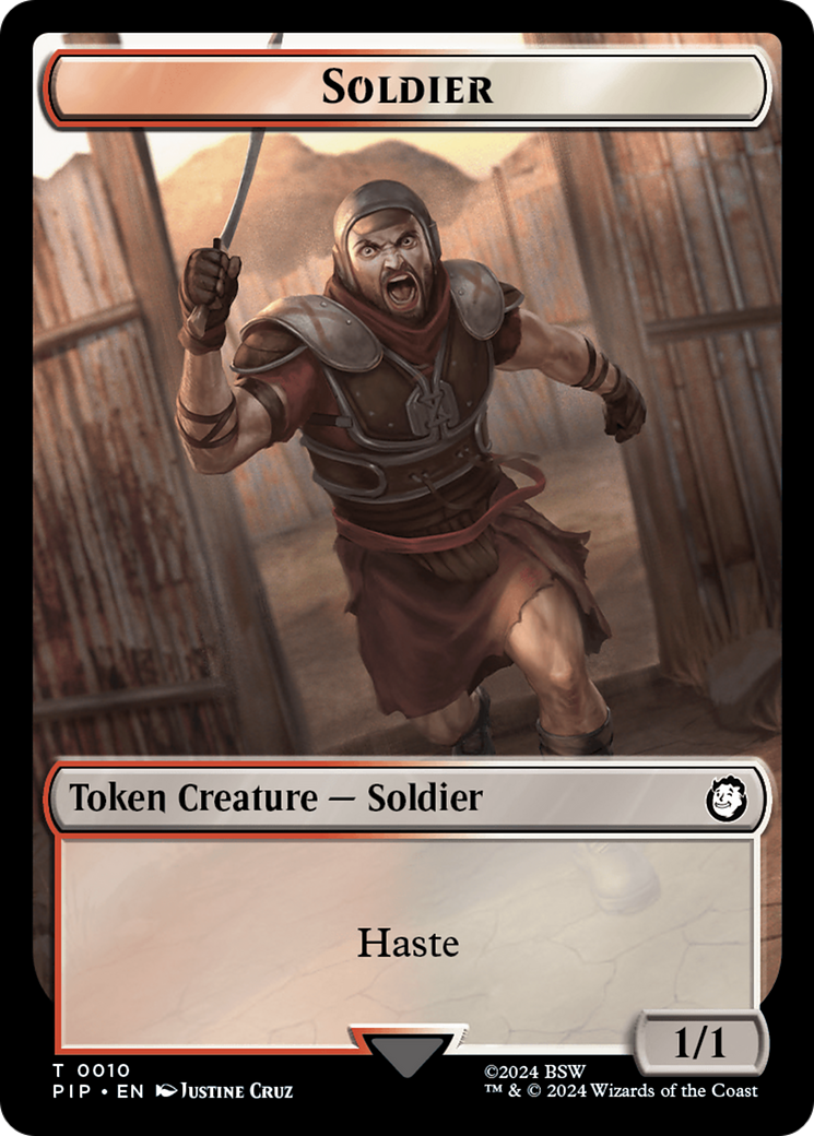 Soldier (0010) // Warrior Double-Sided Token [Fallout Tokens] | Clutch Gaming