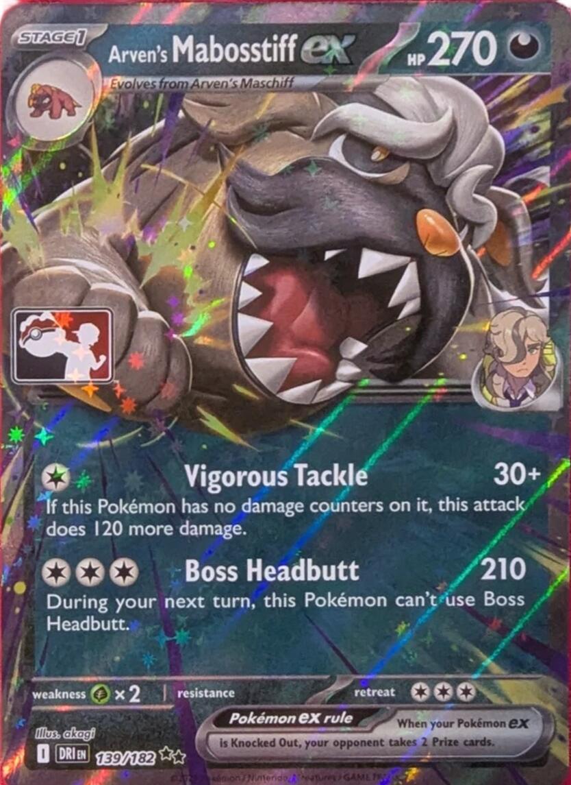 Arven's Mabosstiff ex (139/182) [Prize Pack Series Eight] | Clutch Gaming