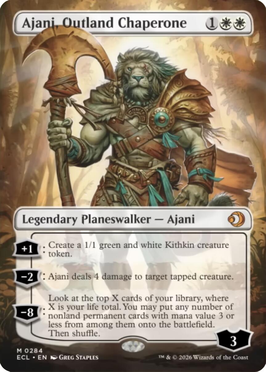 Ajani, Outland Chaperone (Borderless) [Lorwyn Eclipsed] | Clutch Gaming