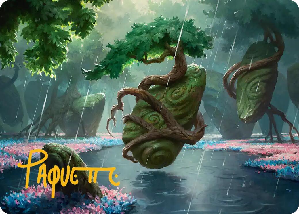 Rain-Slicked Copse Art Card (Gold-Stamped Signature) [Lorwyn Eclipsed Art Series] | Clutch Gaming