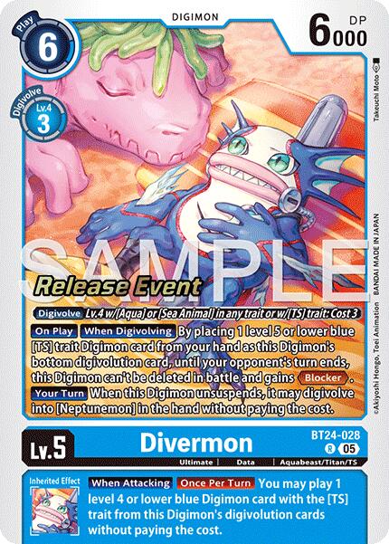 Divermon [BT24-028] [Time Stranger Release Events Cards] | Clutch Gaming