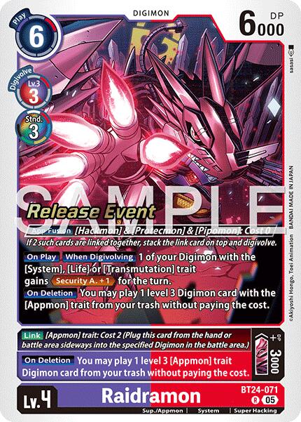 Raidramon [BT24-071] [Time Stranger Release Events Cards] | Clutch Gaming