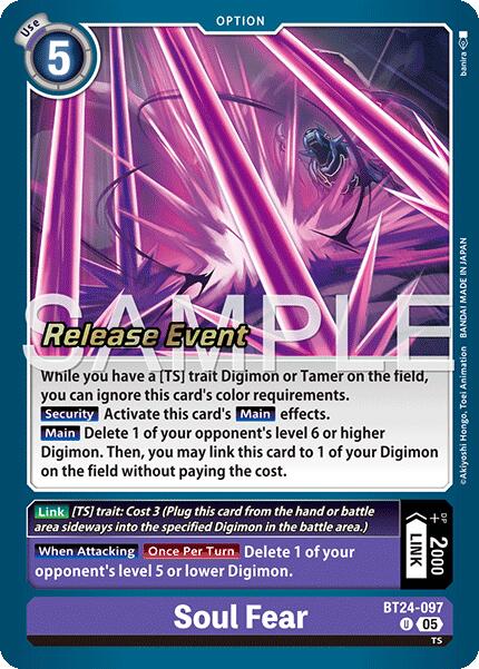 Soul Fear [BT24-097] [Time Stranger Release Events Cards] | Clutch Gaming