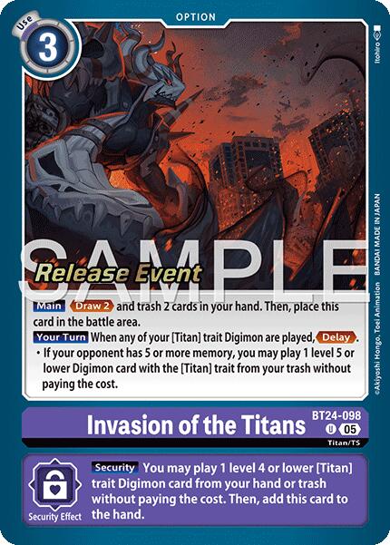 Invasion of the Titans [BT24-098] [Time Stranger Release Events Cards] | Clutch Gaming
