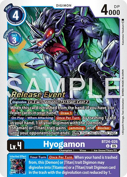 Hyogamon [BT24-026] [Time Stranger Release Events Cards] | Clutch Gaming