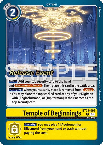 Temple of Beginnings [BT24-093] [Time Stranger Release Events Cards] | Clutch Gaming