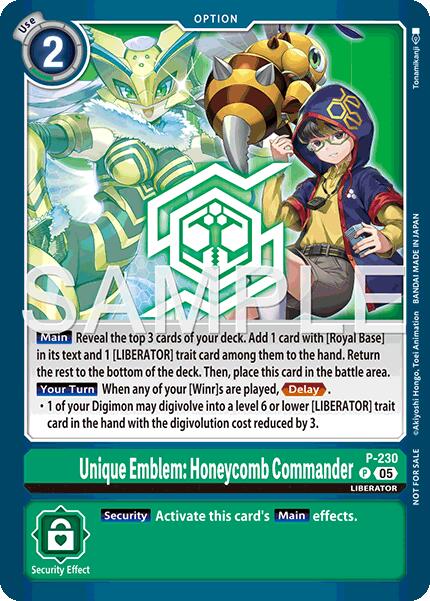 Unique Emblem: Honeycomb Commander [P] (Dawn of Liberator Box Topper) [Promotional Cards] | Clutch Gaming