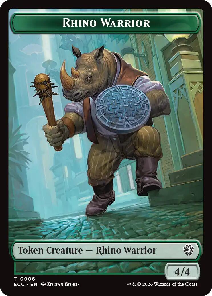 Rhino Warrior // Elemental (0009) Double-Sided Token [Lorwyn Eclipsed Tokens] | Clutch Gaming