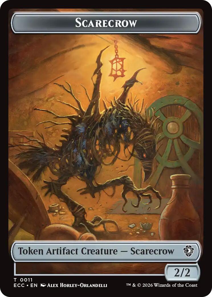 Scarecrow // Treasure Double-Sided Token [Lorwyn Eclipsed Tokens] | Clutch Gaming