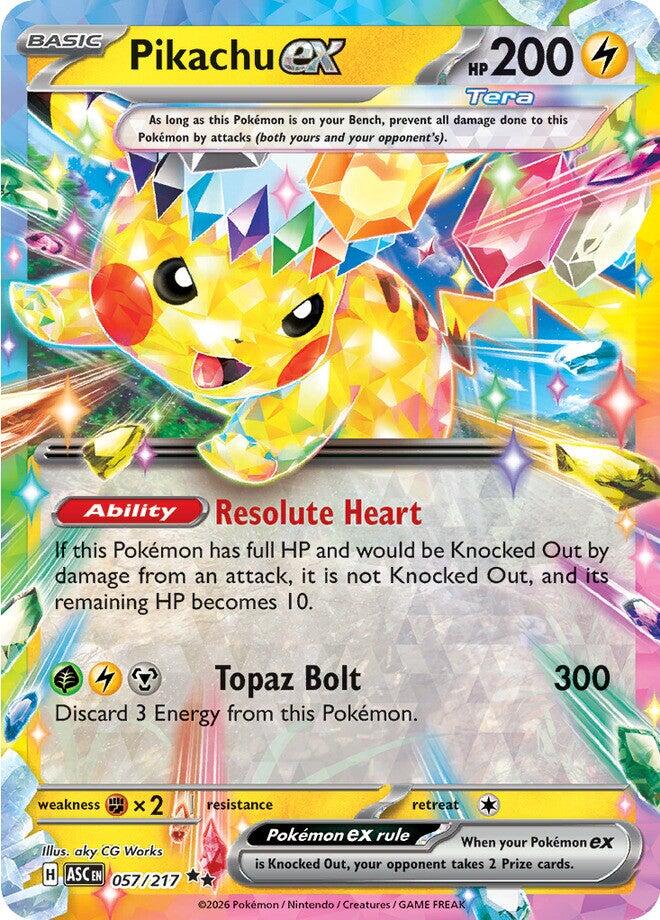 Pikachu ex (057/217) [Mega Evolution: Ascended Heroes] | Clutch Gaming