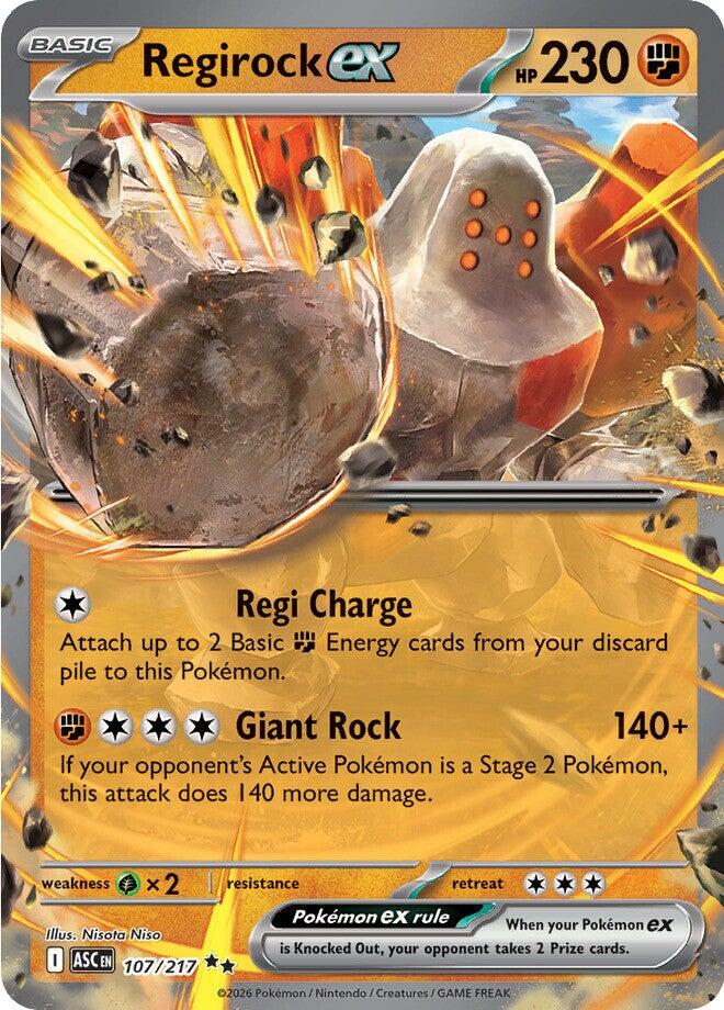 Regirock ex (107/217) [Mega Evolution: Ascended Heroes] | Clutch Gaming