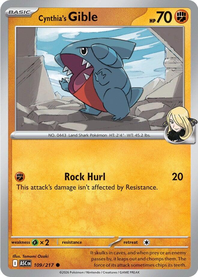 Cynthia's Gible (109/217) [Mega Evolution: Ascended Heroes] | Clutch Gaming