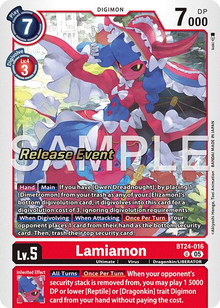 Lamiamon [BT24-016] [Time Stranger Release Events Cards] | Clutch Gaming