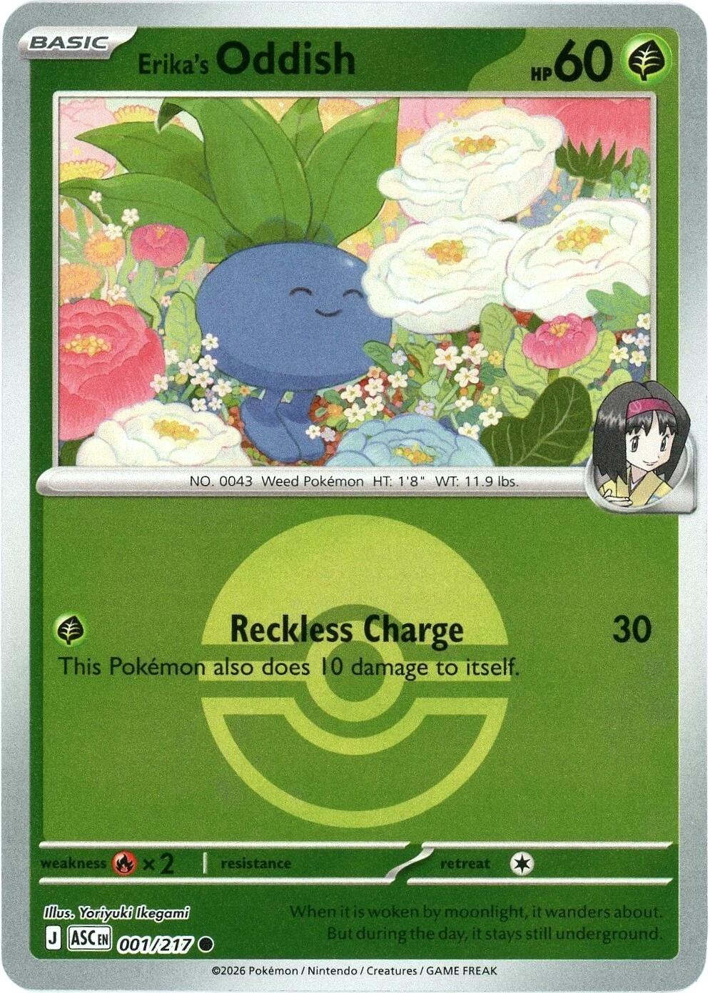 Erika's Oddish (001/217) (Poke Ball) [Mega Evolution: Ascended Heroes] | Clutch Gaming