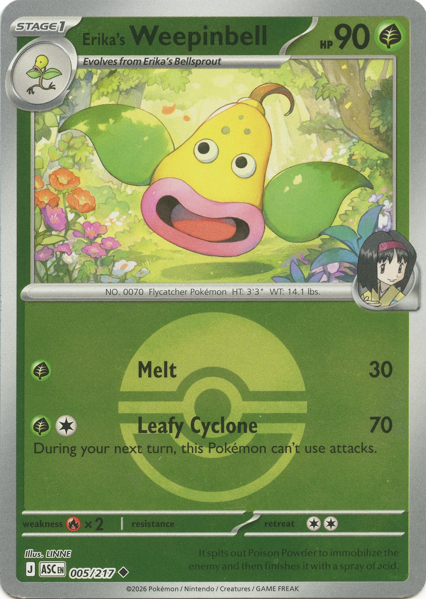 Erika's Weepinbell (005/217) (Poke Ball) [Mega Evolution: Ascended Heroes] | Clutch Gaming