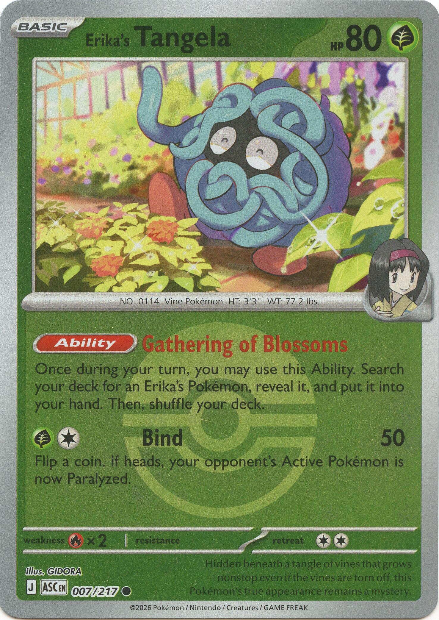 Erika's Tangela (007/217) (Poke Ball) [Mega Evolution: Ascended Heroes] | Clutch Gaming