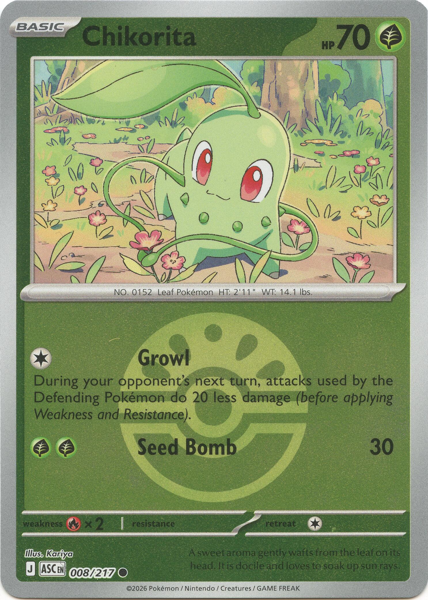 Chikorita (008/217) (Friend Ball) [Mega Evolution: Ascended Heroes] | Clutch Gaming