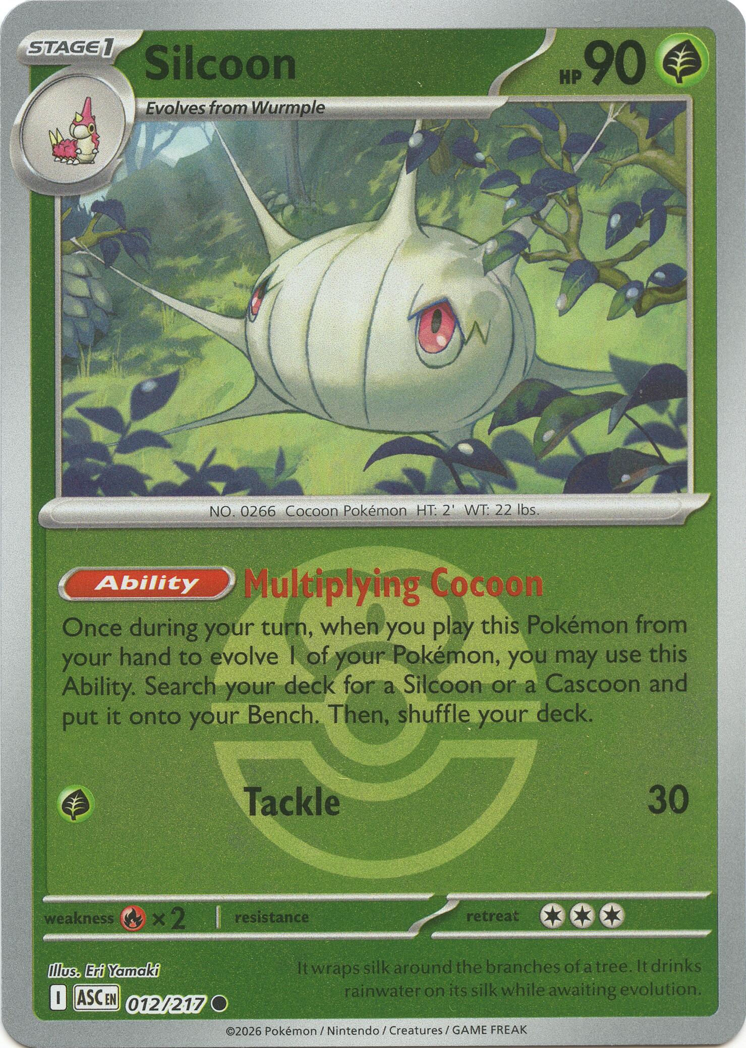 Silcoon (012/217) (Love Ball) [Mega Evolution: Ascended Heroes] | Clutch Gaming
