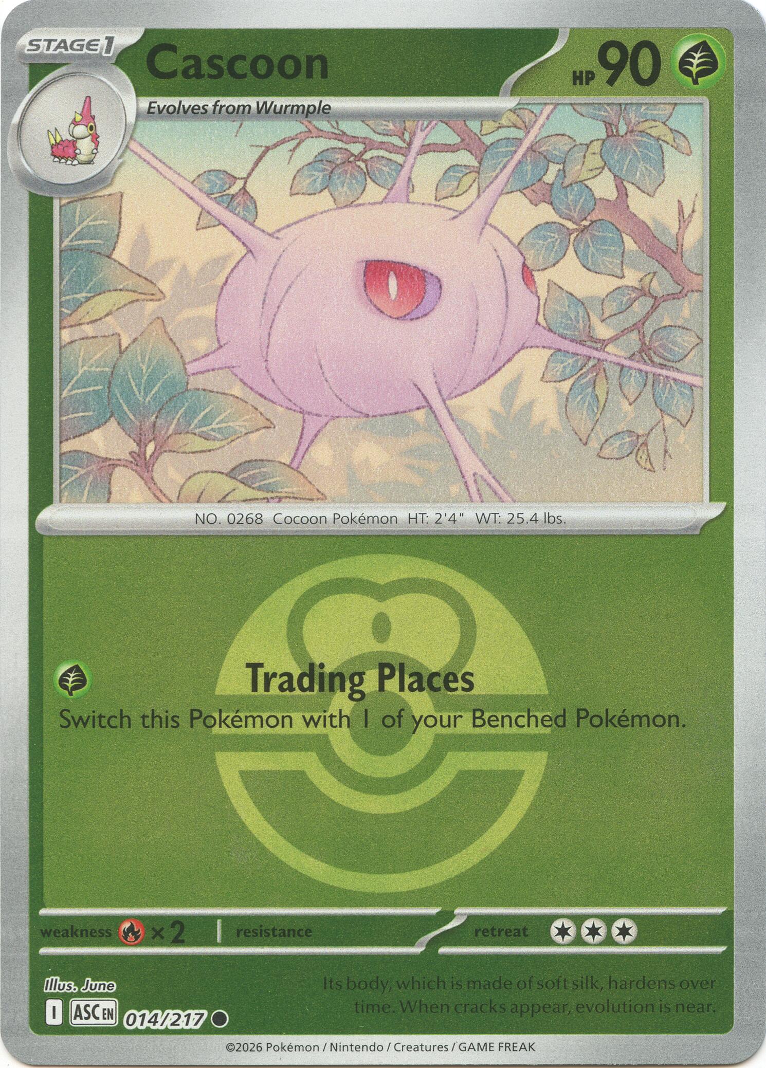 Cascoon (014/217) (Love Ball) [Mega Evolution: Ascended Heroes] | Clutch Gaming