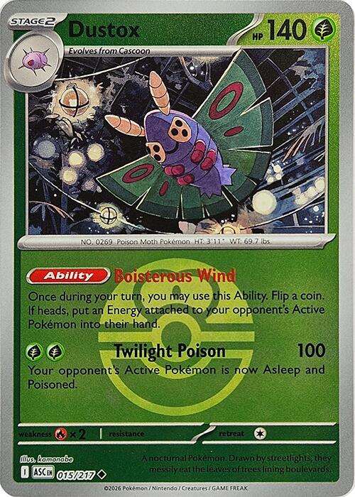Dustox (015/217) (Love Ball) [Mega Evolution: Ascended Heroes] | Clutch Gaming