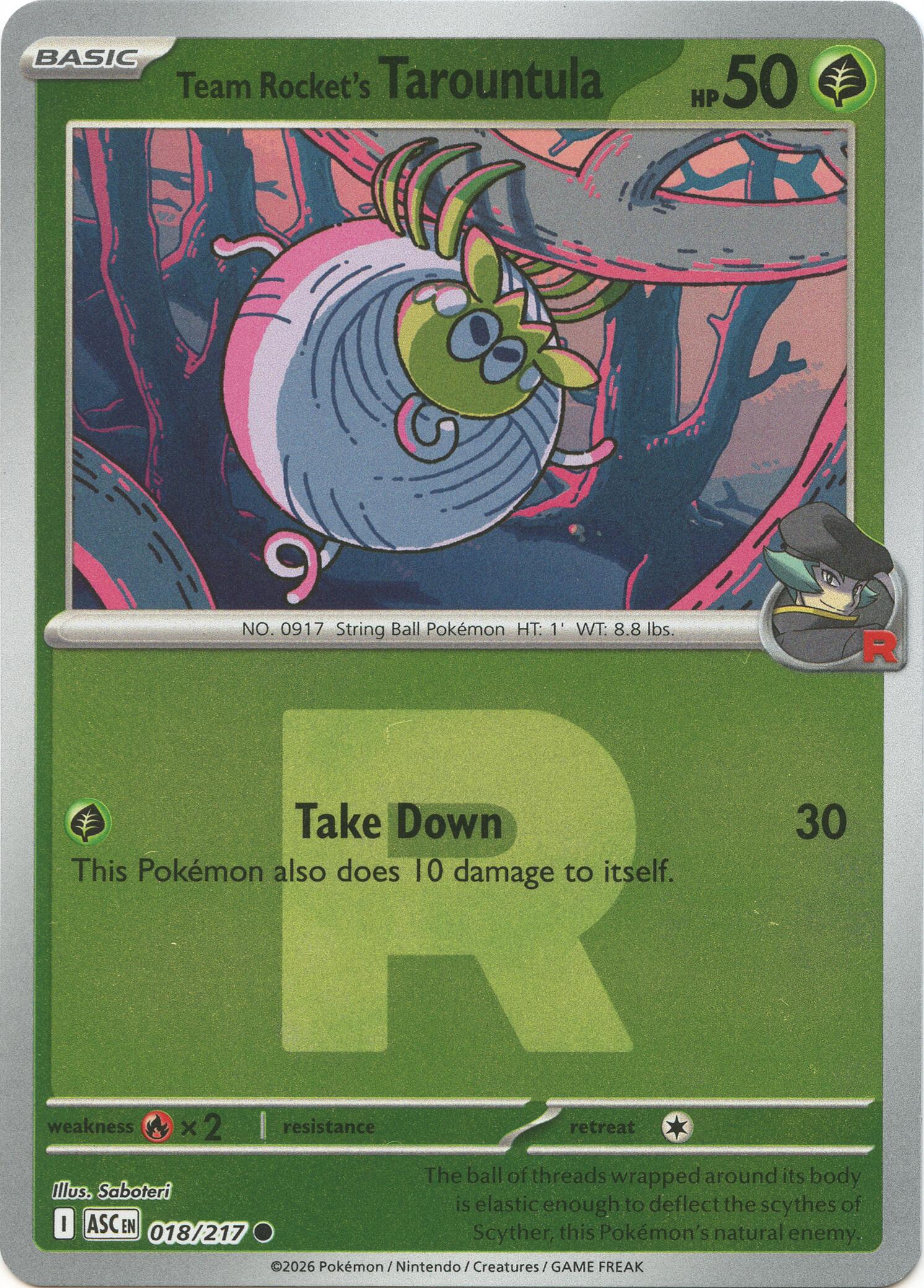 Team Rocket's Tarountula (018/217) (Team Rocket) [Mega Evolution: Ascended Heroes] | Clutch Gaming