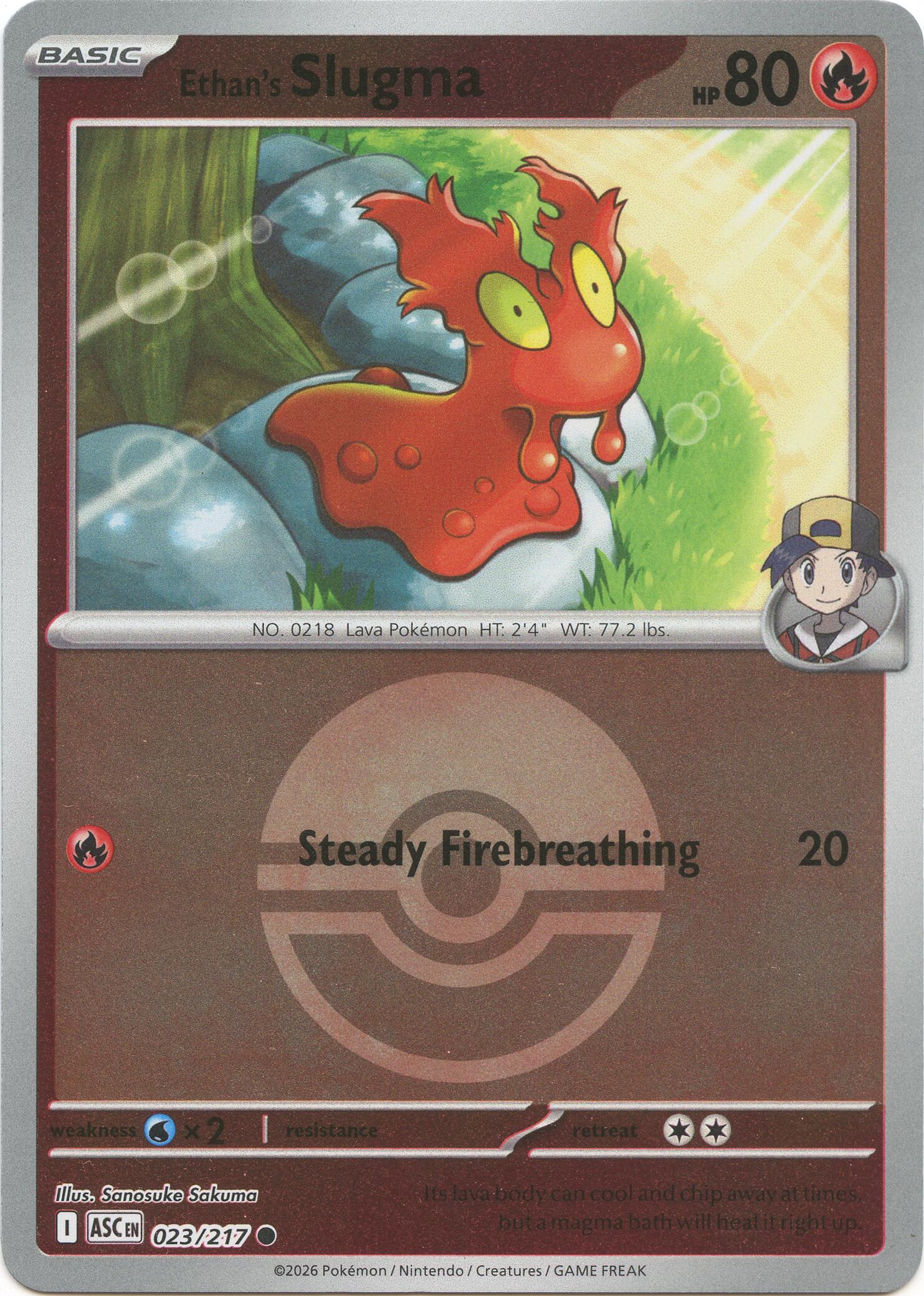 Ethan's Slugma (023/217) (Poke Ball) [Mega Evolution: Ascended Heroes] | Clutch Gaming