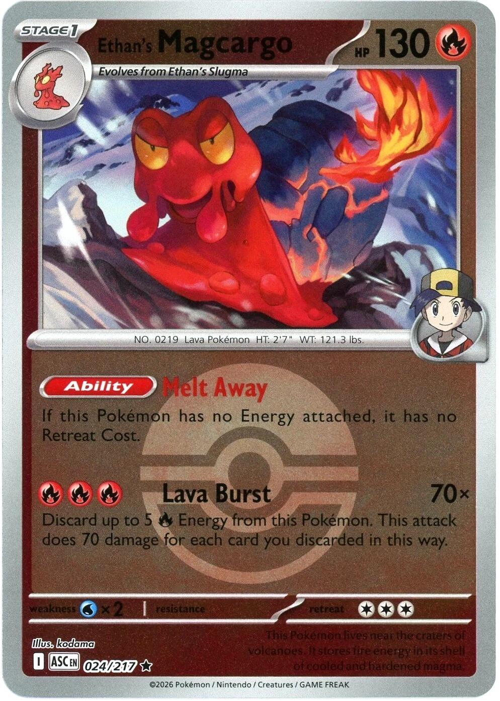 Ethan's Magcargo (024/217) (Poke Ball) [Mega Evolution: Ascended Heroes] | Clutch Gaming