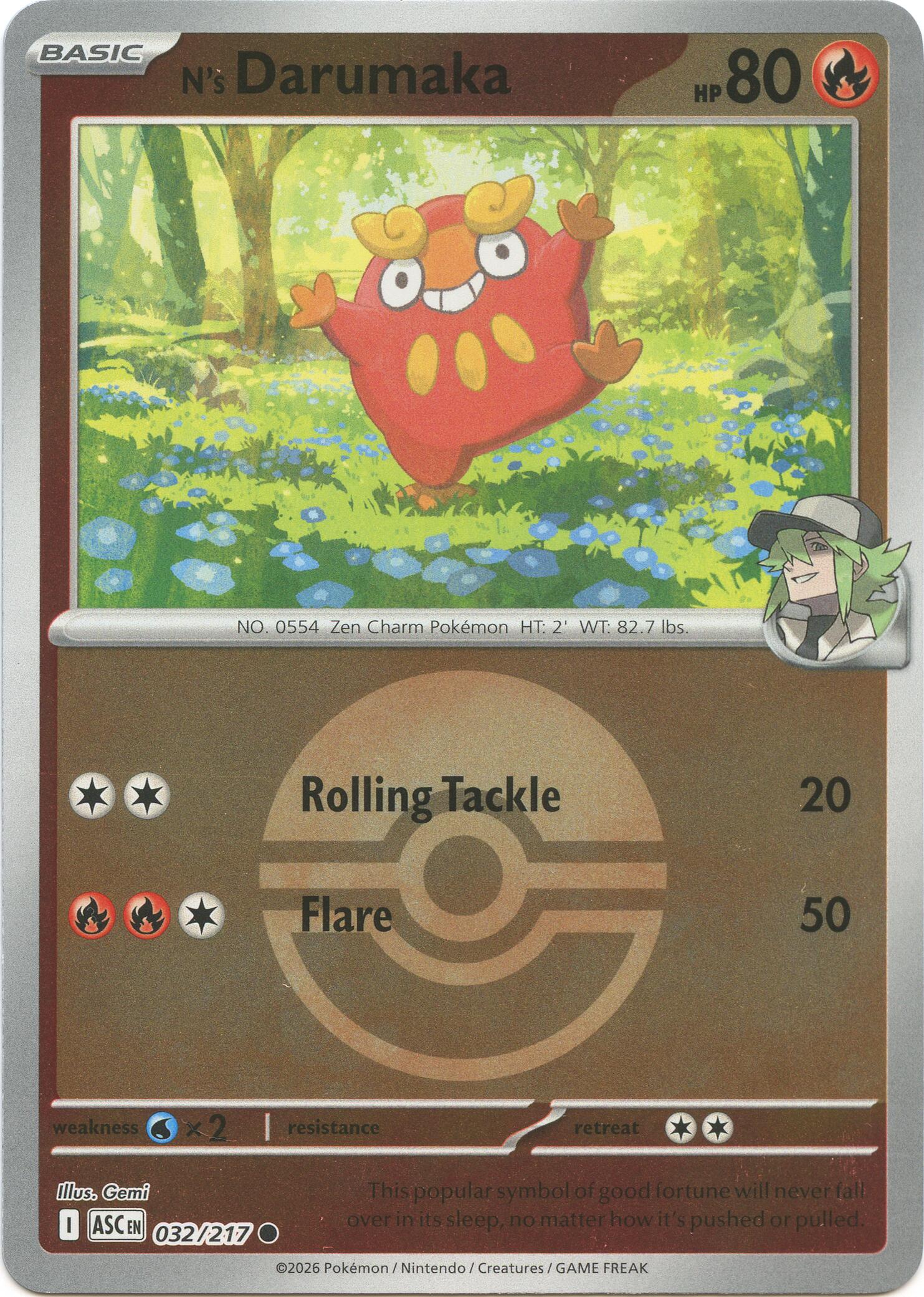 N's Darumaka (032/217) (Poke Ball) [Mega Evolution: Ascended Heroes] | Clutch Gaming