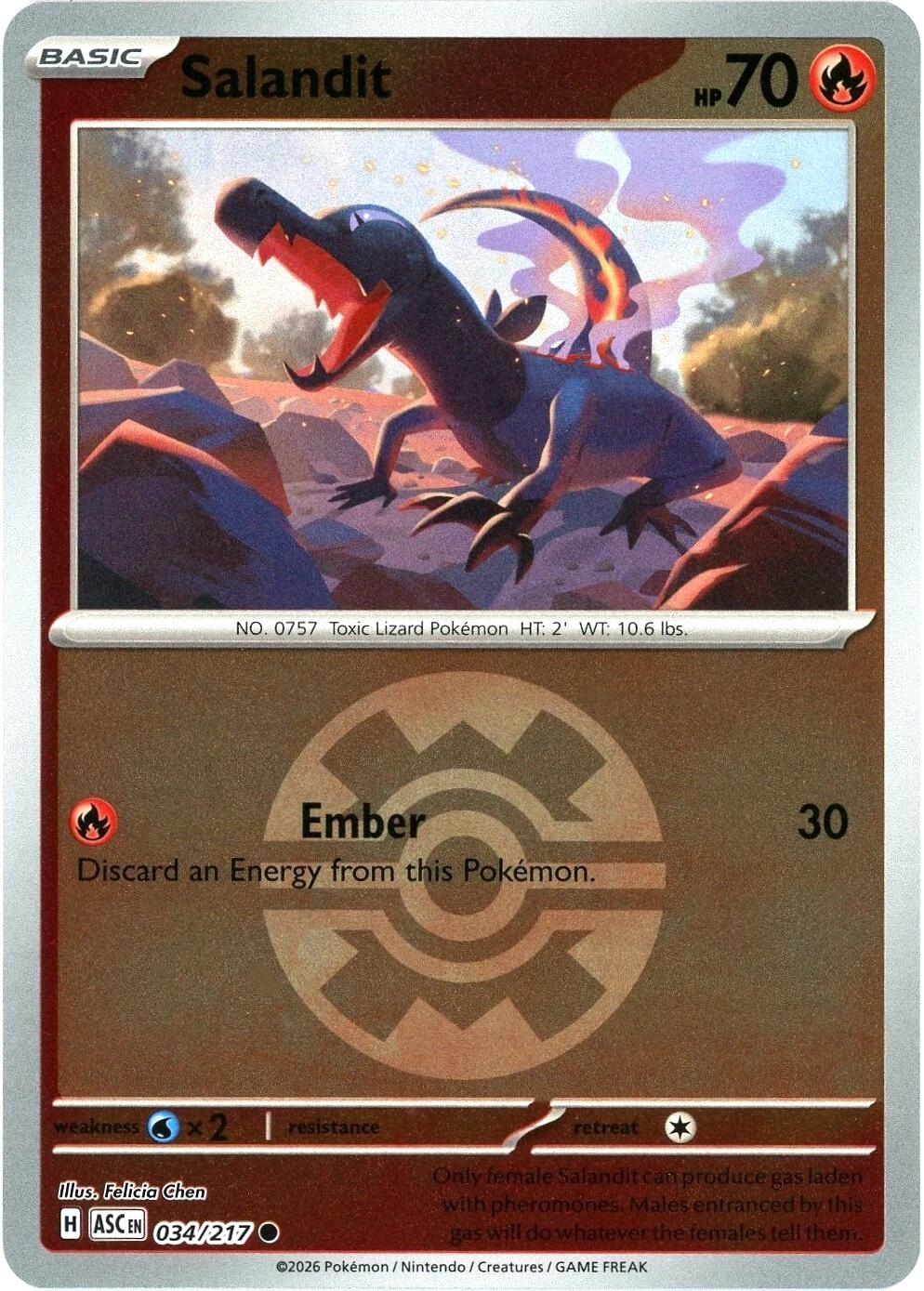 Salandit (034/217) (Quick Ball) [Mega Evolution: Ascended Heroes] | Clutch Gaming