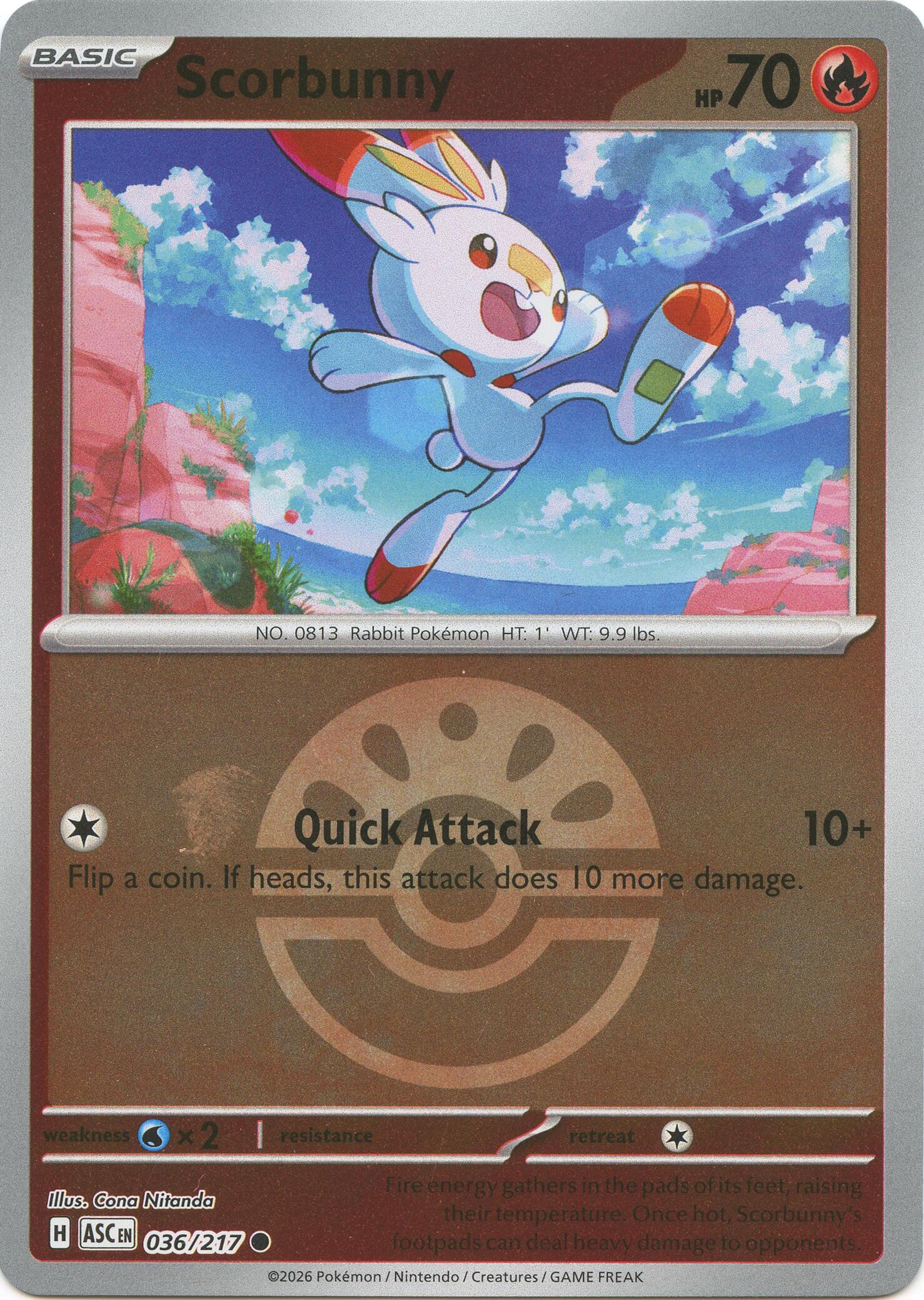 Scorbunny (036/217) (Friend Ball) [Mega Evolution: Ascended Heroes] | Clutch Gaming