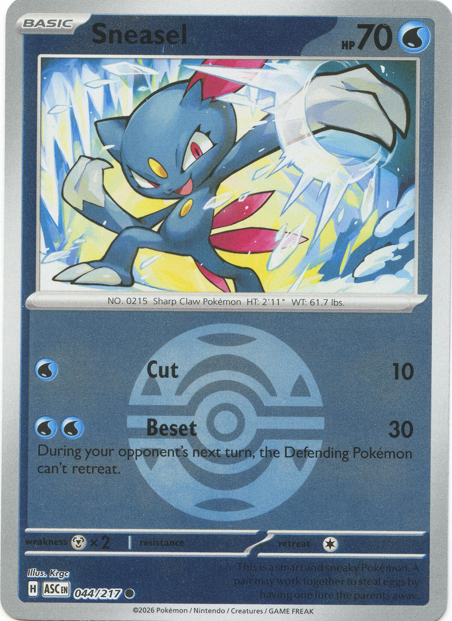 Sneasel (044/217) (Dusk Ball) [Mega Evolution: Ascended Heroes] | Clutch Gaming