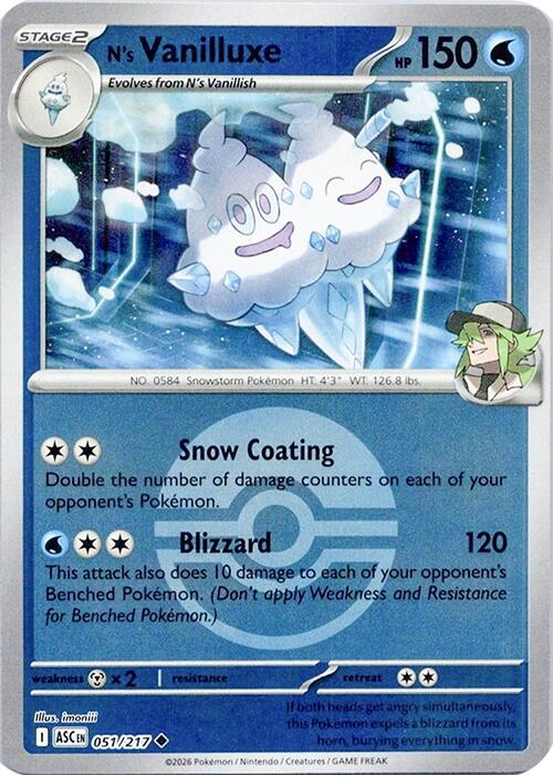 N's Vanilluxe (051/217) (Poke Ball) [Mega Evolution: Ascended Heroes] | Clutch Gaming