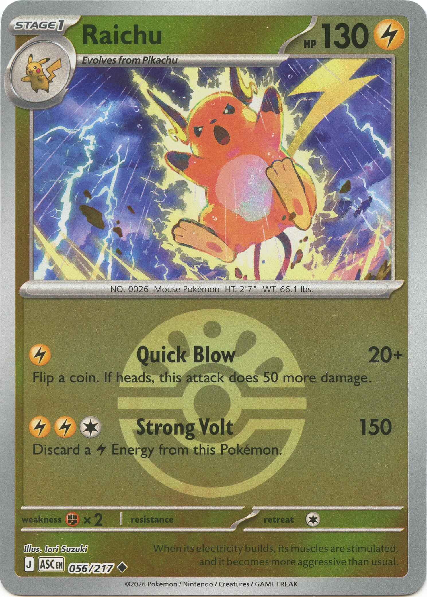 Raichu (056/217) (Friend Ball) [Mega Evolution: Ascended Heroes] | Clutch Gaming