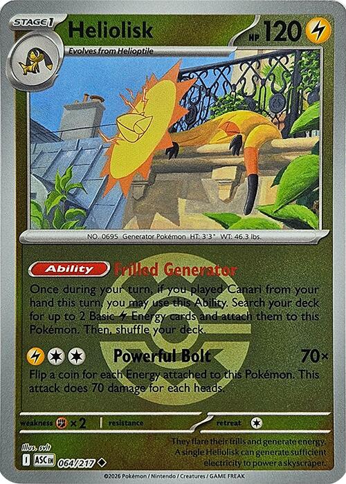 Heliolisk (064/217) (Quick Ball) [Mega Evolution: Ascended Heroes] | Clutch Gaming