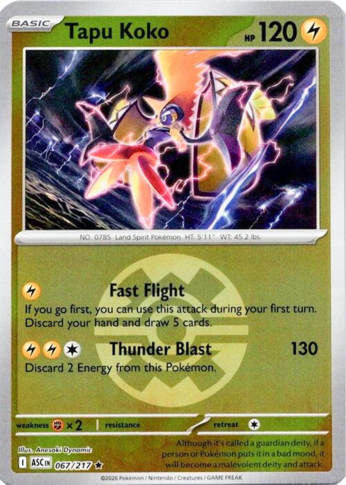 Tapu Koko (067/217) (Quick Ball) [Mega Evolution: Ascended Heroes] | Clutch Gaming