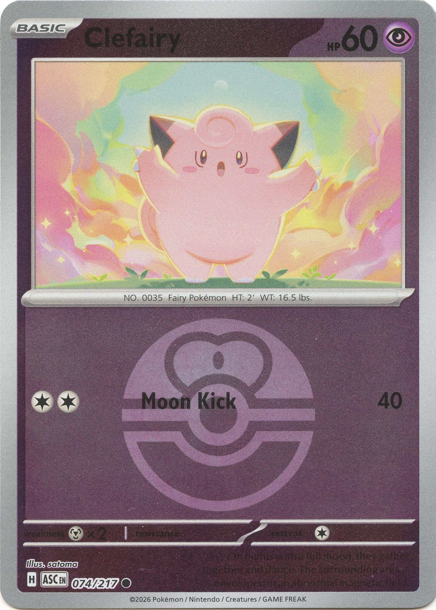 Clefairy (074/217) (Love Ball) [Mega Evolution: Ascended Heroes] | Clutch Gaming